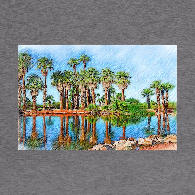 Palm Reflections Sketched by KirtTisdale